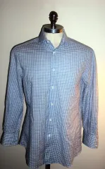 BRUNELLO CUCINELLI ブルネロクチネリ スカイブルー ギンガムシャツ 48 95のサムネイル
