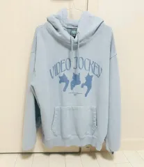 ビデオジャケット 猫 WHO フードTシャツ / スカイブルー ミズイロ フード スウェット KIRSHのサムネイル