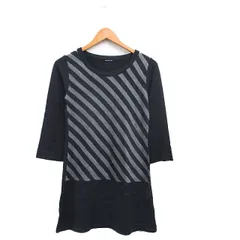 メイソングレイ MAYSON GREY ニット チュニック 長袖 ストライプ 2 チャコールグレー スミクロ /KT2のサムネイル