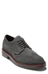 コールハーン メンズ シューズ ウィングチップ ダービー Cole Haan Judson Grand Wingtip Derby Raven Suede Dark Naturalのサムネイル