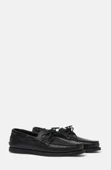 スカロッソ メンズ シューズ SCAROSSO Morgan Boat Shoes Black Calf ブラックのサムネイル
