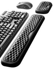 【新着商品】コンピュータ/タイピング/オフィス/仕事/家庭/ゲーム用（ブラック 人間工学デザイン クッション 44cm+15cm） 低反発 パームレスト 手首置き キーボード リストレスト VAYDEERのサムネイル