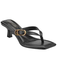 マークフィッシャー レディース シューズ スリッポン・ローファー サンダル ヒール Marc Fisher Womens Calais Buckle SlipOn Kitten Heel Dressandals Black ブラックのサムネイル