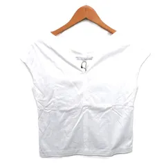 グーコミューン gout commun タグ付き カットソー Tシャツ Vネック フレンチスリーブ 半袖 38 ホワイト 白 /TTのサムネイル