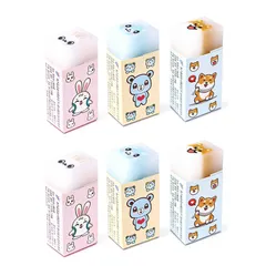 新品 CHENLONB 消しゴム 6個セット かわいい スティック消しゴム 人気 文房具 使いやすい 持ち運びに 小学生 中学生 筆記用具 学習用 デッサン用のサムネイル