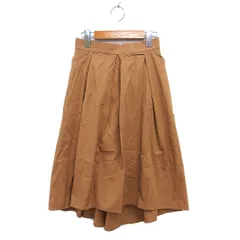 エムズセレクト m’s select フレア タック スカート ロング バックロング コットン 綿 バックジップ 36 キャメル /NT3のサムネイル