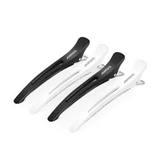 【新着商品】髪留め ヘアクリップ メンズ クリップ 美容師 跡がつかない 業務用ダッカール しっかりとまる プロ用 ヘアピン ダッカール 前髪 ダッカールピン ブロッキング 4本入 カールクリップ 錆びにくい ヘアカット スタイリング AIMIKE ブラックのサムネイル