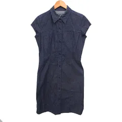 ポロジーンズ ラルフローレン POLO JEANS 国内正規品 デニム シャツ ワンピース ひざ丈 キャップスリーブ 無地 コットン 綿 M インディゴ 紺 /FT2のサムネイル