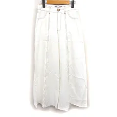 ザラ ZARA ワイド パンツ 配色ステッチ レーヨン XS ホワイト 白 /FT24