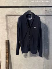 イタリア製 FRED PERRY エルボーパッチ ウール混紡 カーディガン 