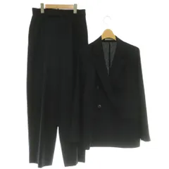 B&Y ユナイテッドアローズ BEAUTY&YOUTH ビューティー&ユース リネンライク テーラードジャケット パンツ セットアップ ダブル スラックス タック ジップフライ ワンカラー S 紺 ネイビー /BBのサムネイル