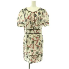 イザベルマラン ISABEL MARANT 総柄 スタッズ 半袖 ワンピース 膝丈 36 生成り マルチカラー /NR ■OSのサムネイル