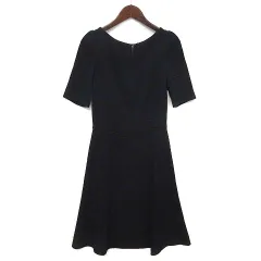 ドルチェ&ガッバーナ ドルガバ DOLCE&GABBANA Vネック フレア ワンピース 半袖 ブラック 黒 イタリア製 ☆AA★のサムネイル