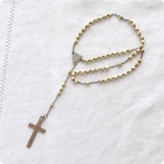 France✳︎アンティーク 白蝶貝 ロザリオ マザーオブパール 十字架
