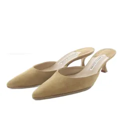 マノロブラニク MANOLO BLAHNIK CAROLYNE ミュール ハイヒール スエード 39 ブラウン /YO6のサムネイル