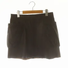 フォクシーニューヨーク FOXEY NEW YORK フェイクレザーショートスカート 台形 ミニ丈 38 S 茶 ブラウン /YQ ■OSのサムネイル