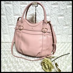 BURBERRY バーバリーブルーレーベル レザーシボ革 ピンク ワン 