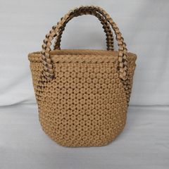 美品 レン REN ゴートメッシュ ミニトートXS キャメル - メルカリ