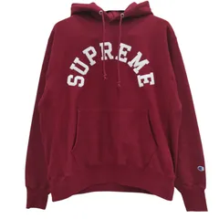 美品 シュプリーム ✕ チャンピオンフーディー スウェットシャツ Lサイズ Supreme ✕ Champion Hooded Sweatshirt "Cardinal" ビッグシルエット パーカー ブランド ワイン プルオーバー 6427839のサムネイル