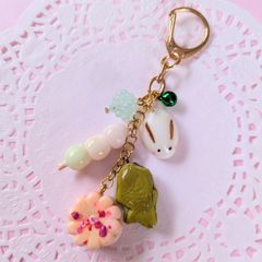 練り切り フェイク和菓子 桜 兎 キーホルダー チャーム プレゼント 