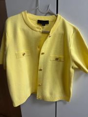 CABaN コットンカシミヤ クルーネックカーディガン イエロー - メルカリ
