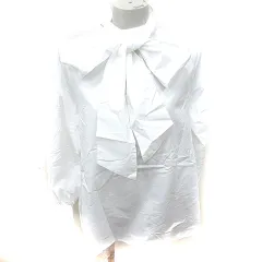 グリーンレーベルリラクシング ユナイテッドアローズ green label relaxing シャツ ブラウス 長袖 ボウタイ 白 ホワイト /RT