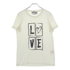 YVES SAINT LAURENT (イヴサンローラン) LOVE Print フロントラブプリント クルーネック半袖Tシャツカットソー ホワイト/ブラック 254290Y1LQMのサムネイル
