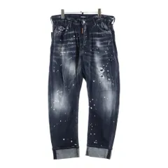 DSQUARED2 (ディースクエアード) Big Brother Jean ビッグブラザー ペンキ ダメージ加工 テーパードデニムパンツ ブラック S71LB1372