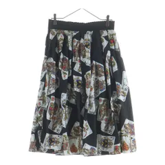 DOLCE & GABBANA (ドルチェアンドガッバーナ) Skirt トランプ 総柄スカート ブラック レディース F4A6RT FS58Zのサムネイル