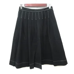 トゥービーシック TO BE CHIC フレアスカート ミモレ ロング  ステッチ 40 L 黒 ブラック /YIのサムネイル