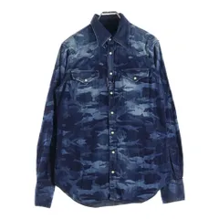 DSQUARED2 (ディースクエアード) CAMO WESTERN DENIM SHIRT S75DL0338 カモ柄 ウエスタン デニム長袖シャツ ブルーのサムネイル