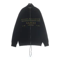 GUCCI (グッチ) フロントロゴジップアップジャケット ベロアジャケット ブラックのサムネイル