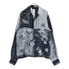 AMIRI リーフ柄 オープンカラーシャツ XS ブラック ホワイト - メルカリ