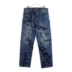 Supreme ロゴ総柄 デニムパンツ 30インチ - メルカリ