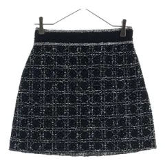 Christian Dior (クリスチャンディオール) 24SS マクロカナージュ テクニカル フレア ツイード ミニスカート ブラック 424J03AM752 レディースのサムネイル