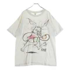 VINTAGE (빈티지) 90's Alice in Wonderland Tee 이상한 나라의 앨리스 흰 토끼 반소매 T셔츠 컷소 화이트