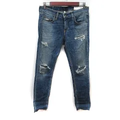 ラグ&ボーン RAG&BONE スキニーパンツ デニム ジーンズ ダメージ加工 26 紺 ネイビー /YI
