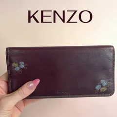 KENZO 長財布 レザー 花柄 ダークブラウンのサムネイル