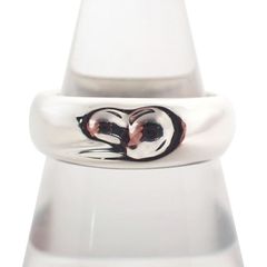 J457】ティファニー カーブドハート スターリングシルバー リング 9号
