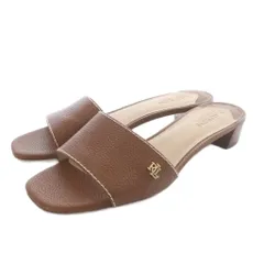 ローレンラルフローレン LAUREN RALPH LAUREN レザー サンダル ミュール 5.5 茶のサムネイル