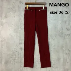 MANGO MNG マンゴ 千鳥格子柄 パンツ ジッパー付きポケット レッド ブラック チェック柄 ロングパンツ ボトムス レディース カジュアル スタイルアップ 個性的 ファッション きれいめ ストリート 春 ★ ■◇のサムネイル