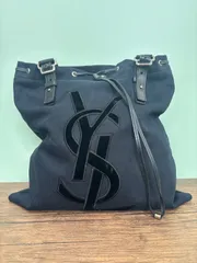 YSL YVES SAINT LAURENT カハラ トートバッグ キャンバストートバッグ ブラック 送料無料♪のサムネイル