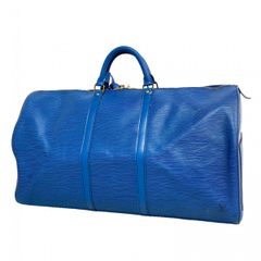 【鑑定済】ルイヴィトン　エピ　キーポル50　ボストンバッグ　旅行用バッグ　ブルー LOUIS VUITTON】キーポル50 エピ ボストンバッグ ブルー - メルカリ