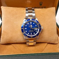 24k-474o【中古】【OH済】ROLEX　ロレックス SUBMARINER サブマリーナ デイト ブルーベゼル 40mm 16613 N番 アナログ自動巻き 腕時計のサムネイル