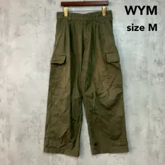 WYM LIDNM ウィム リドム セミワイド ストレート タックカーゴパンツ M カーキ ミリタリー フランス軍 M-47タイプ トレンド ボトムス ワイドパンツ コットン 綿100% メンズ カジュアル 人気 ★ ■◇ ◇■のサムネイル