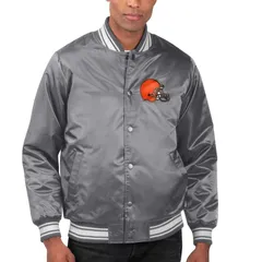 スターター レディース アウター ジャケット・ブルゾン サテン Menstarter Heather Charcoal Cleveland Browns Lockeroom Satin Varsityのサムネイル