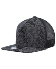 ニューエラ メンズ アクセサリー 帽子 New Era Mens Black Chicago White Sox Repeat AFrame 9FIFTY Trucker Snapback Hat B