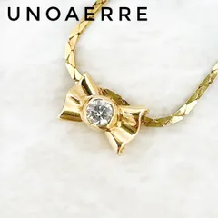 美品🌟UNOAERRE ダイヤモンド0.11ct イエローゴールド ネックレス 約40.5cm Uのサムネイル
