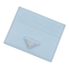 PRADA サフィアーノ トライアングル ライトブルーカードケース - メルカリ