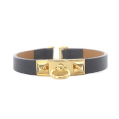 HERMES エルメス ミニリヴァル レザーブレスレット 黒 ノワール - メルカリ